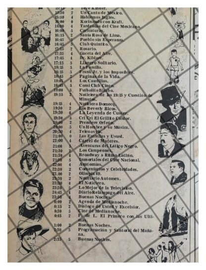 PUBLICIDAD RETRO TELESISTEMA MEXICANO 1969 MENU - Image 2