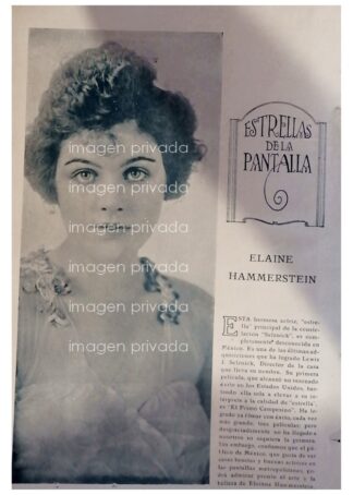 GRABADO ANTIGUO ACTRIZ. Elaine Hammerstein 1920 CINE MUDO