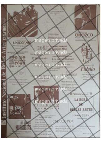 PUBLICIDAD RETRO CARTELERA DE BELLAS ARTES 1983
