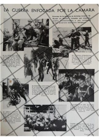 AFICHE RETRO FILMAN DOCUMENTAL EL MUNDO EN GUERRA 1942