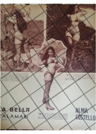 AFICHE ANTIGUO LA VEDETTE ALMA COSTELLO EN MEXICO 1953