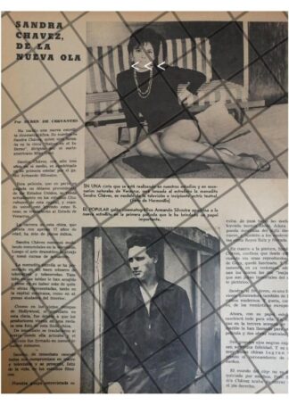 AFICHE ANTIGUO INICIOS DE LA ACTRIZ SANDRA CHAVEZ 1960s