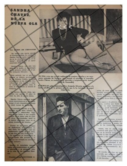 AFICHE ANTIGUO INICIOS DE LA ACTRIZ SANDRA CHAVEZ 1960s