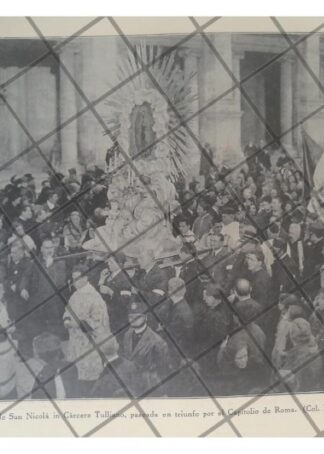 AFICHE RETRO PROCESION. VIRGEN DE SAN NICOLA, ITALIA 1938