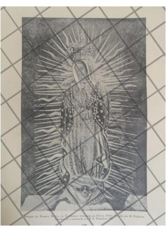 GRABADO ANTIGUO 1938 VIRGEN DE GUADALUPE. ALBINO ITALIA