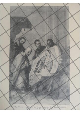 LITOGRAFIA ANTIGUA CUARTA APARICION A JUAN DIEGO 1938