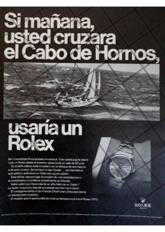 CARTEL PUBLICITARIO RETRO RELOJES ROLEX. CABO DE HORNOS