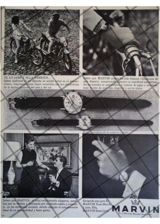 CARTEL PUBLICITARIO RETRO. RELOJES MARVIN DUAL 1964