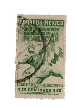 ESTAMPILLA POSTAL JUEGOS DEPORTIVOS NACIONALES DE LA REVOLUCIÓN 1941