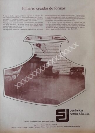 CARTEL ANTIGUO CERAMICA SANTA JULIA S.A 1972 /824