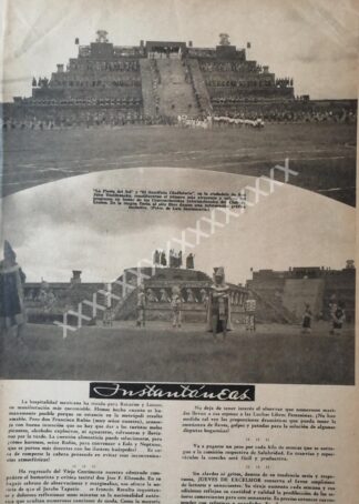 NOTA PRENSA ANTIGUA 1936 PIRAMIDES DE TEOTIHUACAN