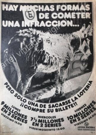 CARTEL ANTIGUO ORIGINAL DE LOTERIA NACIONAL 1960s /31