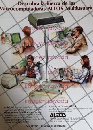 CARTEL PUBLICITARIO RETRO INFORMATICA ALTOS S.A 1985