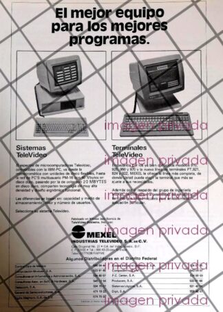 CARTEL PUBLICITARIO RETRO MEXEL. INDUSTRIAS TELEVIDEO S.A 85