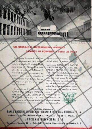 PUBLICIDAD RETRO ESCUELA MEJORAMIENTO SOCIAL PARA MENORES