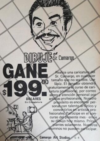PUBLICIDAD RETRO CAMARGO ART STUDIOS 1974