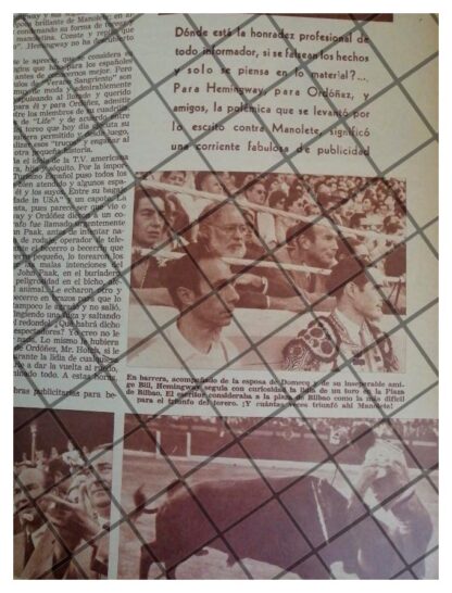 AFICHE RETRO ERNEST HEMINGWAY POLEMICA CONTRA MANOLETE - Image 3
