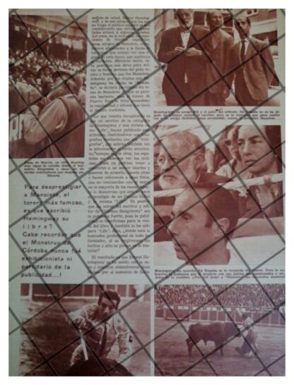 AFICHE RETRO ERNEST HEMINGWAY POLEMICA CONTRA MANOLETE - Image 2