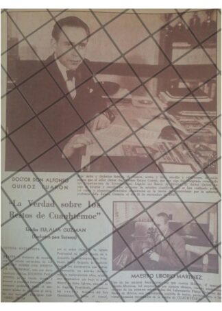 AFICHE RETRO. QUIROZ CUARON Y LOS RESTOS DE CUAUHTEMOC