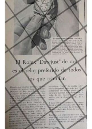 CARTEL PUBLICITARIO ANTIGUO RELOJES ROLEX OYSTER 1954