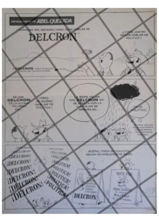 CARTEL RETRO TELAS DELCRON DIBUJOS:  ABEL QUEZADA /5