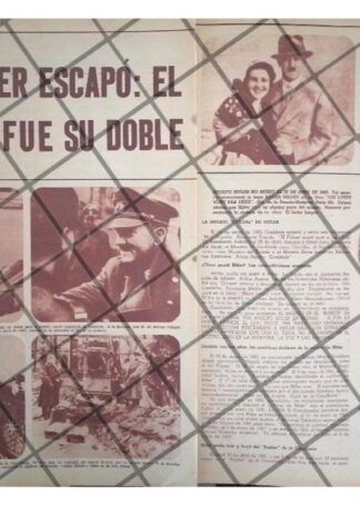 AFICHE RETRO HITLER ESCAPO Y MURIO UN DOBLE 1956