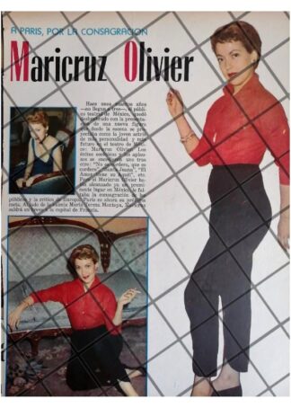AFICHE RETRO INICIOS DE ACTRIZ. MARICRUZ OLIVIER 1956