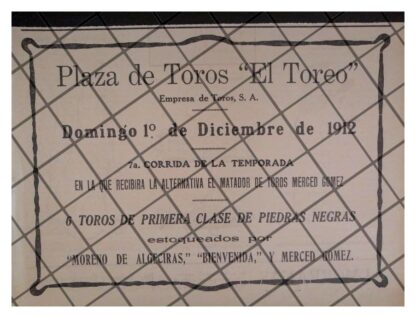 3 AFICHES ANTIGUOS CORRIDA PLAZA DE TOROS EL TOREO 1912 32 - Image 2