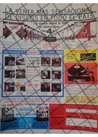 AFICHE RETRO DISCOS PEERLESS 1963 /6
