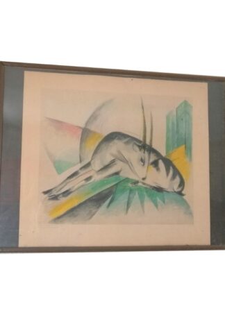 LITOGRAFIA ANTIGUA. GACELA, FRANZ MARC. GALERIA OTTO STANGL, EXPRESIONISMO