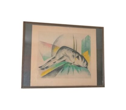 LITOGRAFIA ANTIGUA. GACELA, FRANZ MARC. GALERIA OTTO STANGL, EXPRESIONISMO