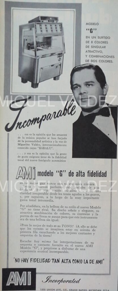 CARTEL ANTIGUO ORIGINAL DE SERIE COMPLETA 37 AFICHES ROCKOLAS AMI Y ARTISTAS FAMOSOS 1953-56 - Image 28