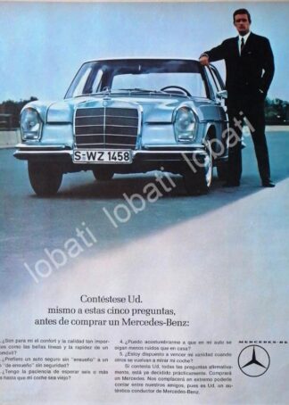 CARTEL ANTIGUO ORIGINAL DE AUTOS MERCEDES BENZ SERIE S 1961 /282
