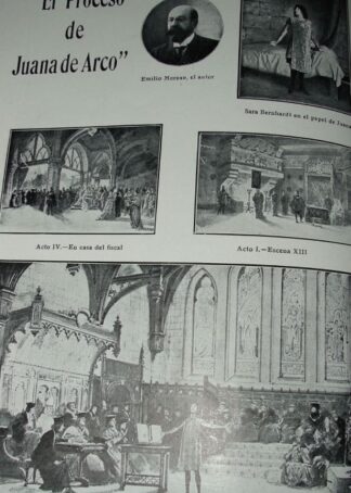 CARTEL ANTIGUO ORIGINAL DE EMILIO BACARDI MOREAU Y SU OBRA DE TEATRO 1910 JUANA DE ARCO