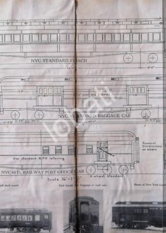 GRABADO ANTIGUO TREN PULLMAN, CARROS 1928 /A3