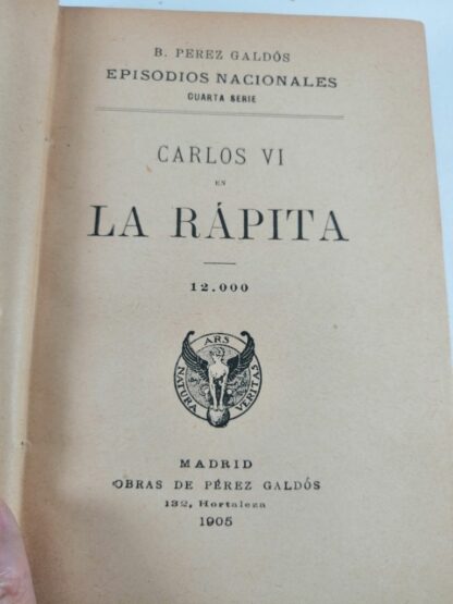 LIBRO ANTIGUO. OBRAS DE PEREZ GALDOS 1917 2 VOL. NVL - Image 4