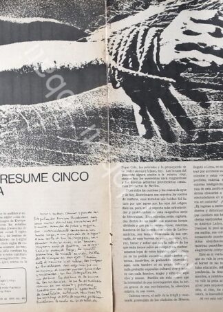 CARTEL ANTIGUO ORIGINAL DE NOTA EDITORIAL DE CARLOS FUENTES SONRE ENRIQUE BOSTELMANN 1970