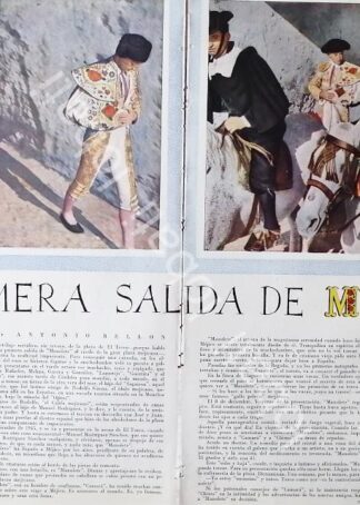 CARTEL ANTIGUO ORIGINAL DE EVOCACION. SALIDA AL RUEDO DE MANOLETE 1949 / TOROS