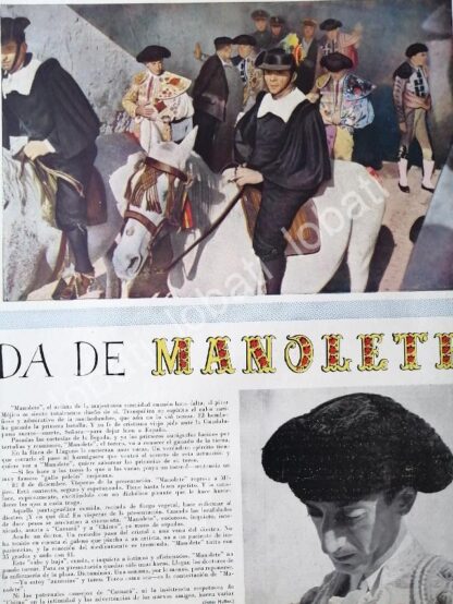 CARTEL ANTIGUO ORIGINAL DE EVOCACION. SALIDA AL RUEDO DE MANOLETE 1949 / TOROS - Image 2