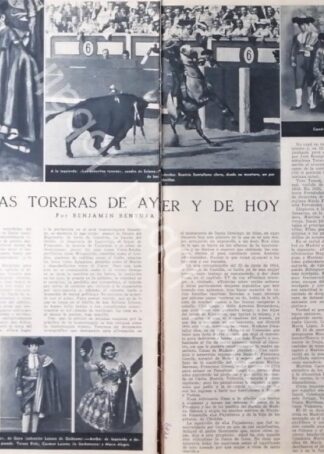 CARTEL ANTIGUO ORIGINAL DE MUJERES TORERAS , CONCHITA CINTRON Y OTRAS 1950s / TOROS