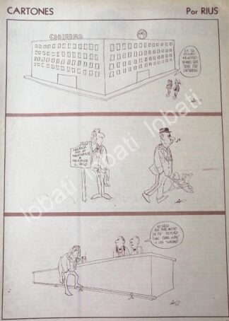 CARTEL ANTIGUO ORIGINAL DE CARICATURA RETRO DE RIUS. 1964 SATIRA AL PRI.