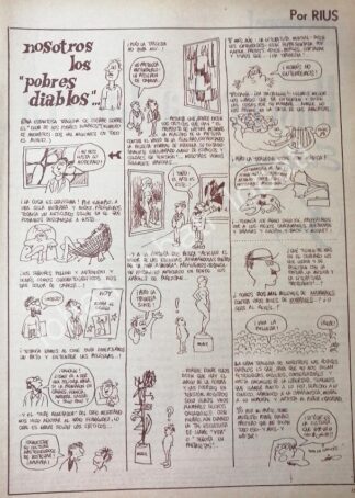 CARTEL ANTIGUO ORIGINAL DE CARICATURA VINTAGE. RIUS. 1966 NOSOTROS LOS POBRES DIABLOS