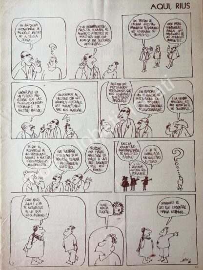 CARTEL ANTIGUO ORIGINAL DE CARICATURA VINTAGE. RIUS. 1966 EXPLICANDO A MARCUSE - Image 3