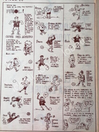 CARTEL ANTIGUO ORIGINAL DE CARICATURA VINTAGE. RIUS. COPA DEL MUNDO 1966 / FUTBOL - Image 2