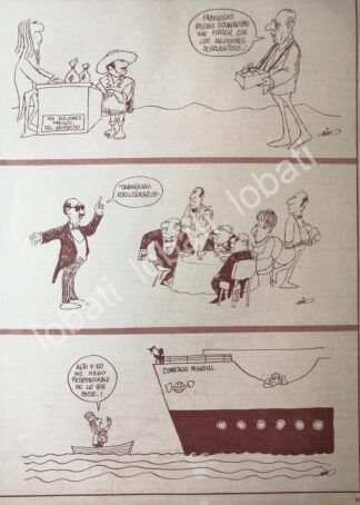 CARTEL ANTIGUO ORIGINAL DE CARICATURA VINTAGE. RIUS. SATIRA POLITICA 1973 /19