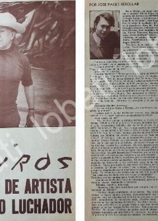 CARTEL ANTIGUO ORIGINAL DE ENTREVISTA A DAVID ALFARO SIQUEIROS 1971 / RARO