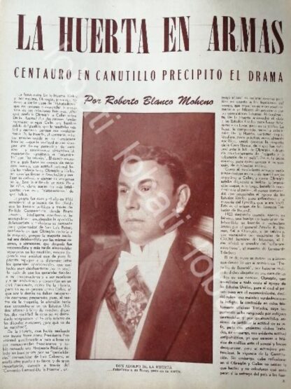 CARTEL ANTIGUO ORIGINAL DE RESEÑA. PANCHO VILLA SESINADO 1966 - Image 2