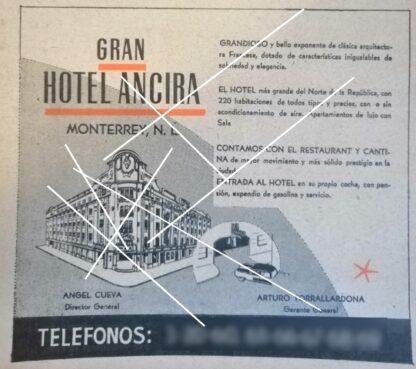 6 AFICHES ANTIGUOS HOTEL ANCIRA MONTERREY 1963 1950s 60s - Image 3