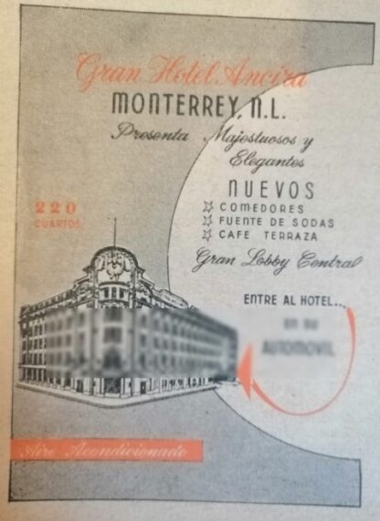 6 AFICHES ANTIGUOS HOTEL ANCIRA MONTERREY 1963 1950s 60s - Image 4