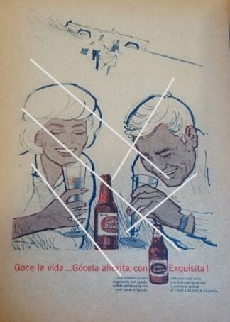 CARTEL PUBLICIDAD ANTIGUA CERVEZA CARTA BLANCA 1960 /4